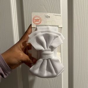 wonder nation White Ribbed Bow Headwrap Hair Accessory